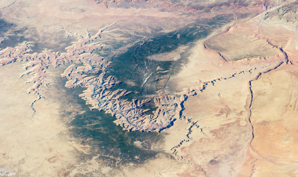 The Grand Canyon in Arizona as viewed from the International Space Station