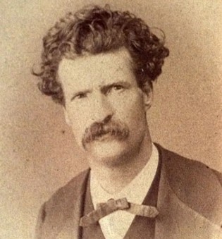 Old black and white photo of Samuel Clemens when he was still young