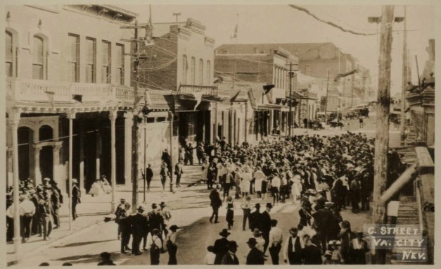 Virginia City Nevada in the 1860s during the Comstock Lode silver boom
