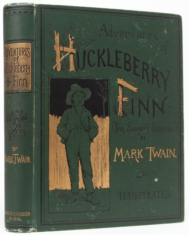 Early edition cover of a Mark Twain book published after his formative years in Nevada