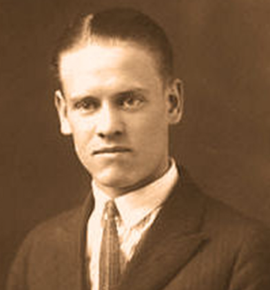 Monochrome photo of Philo T Farnsworth the Idaho teenager that invented television