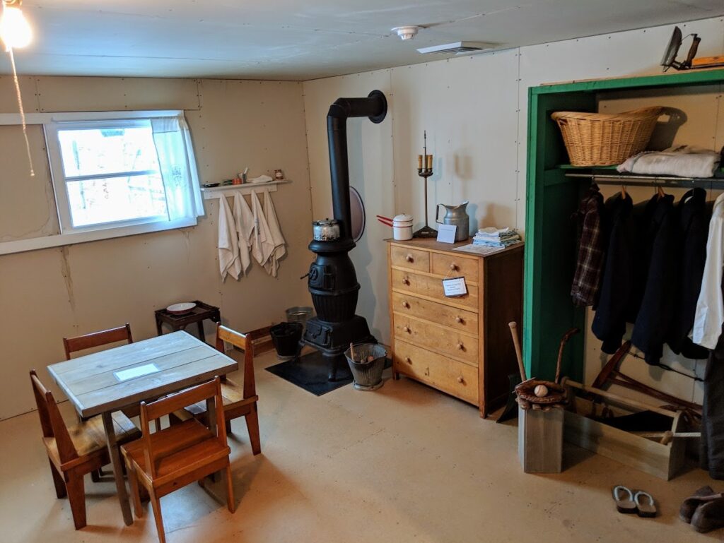 Close-up of a typical barracks room setup at the Topaz internment camp