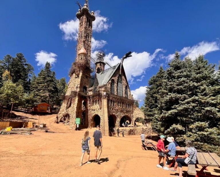 Photo of a castle built by one man in Colorado's San Isabel National Forest Bishop's Castle
