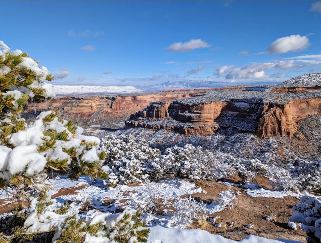 The Colorado National Monument after a snow storm.
