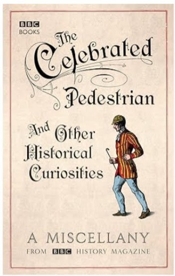 Dust cover of a hard copy of the Celebrated Pedestrian book.