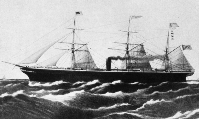 German steam sailing ship 1868 similar to vessel Adolph Coors took to America