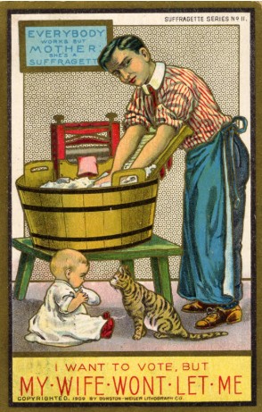 Vintage American women's suffrage movement poster advocating for equal voting rights