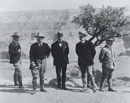 Theodore Roosevelt visits the Grand Canyon in Arizona in May 1903