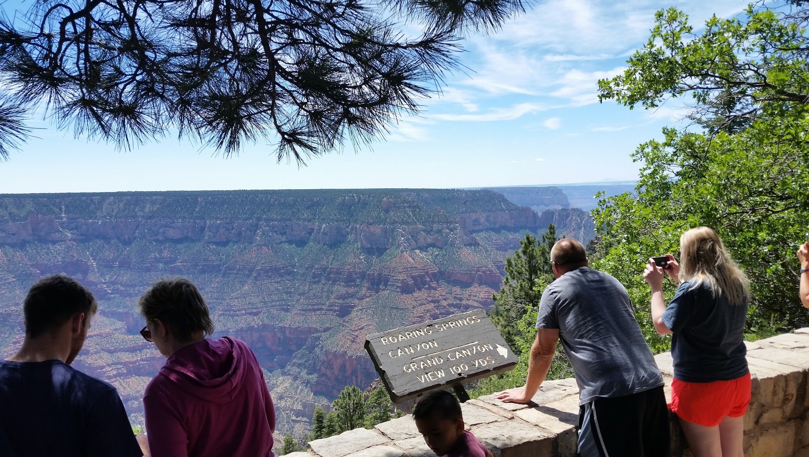 At the North Rim of the Grand Canyon in the morning looking southeast