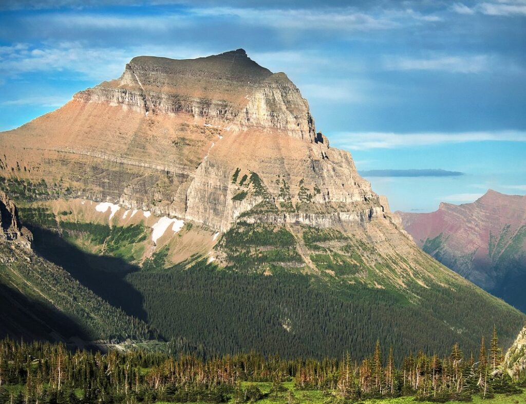 Going-to-the-Sun Mountain is a 9,647-foot mountain peak located in Glacier National Park in the U.S. state of Montana.