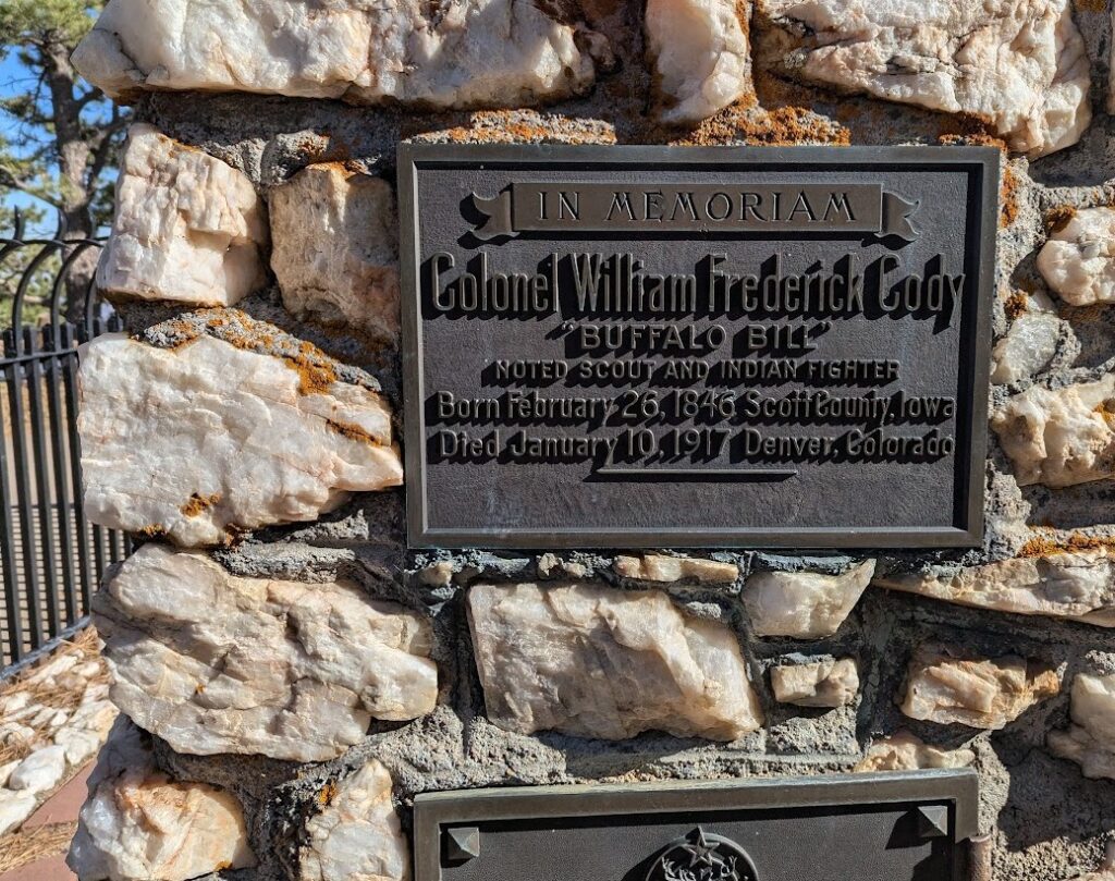 A 2025 photo of the memorial plaque on Buffalo Bill's Grave (Lookout Mountain, Colorado) Photo - F R Lambrechtsen