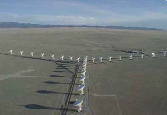 Aerial view of Very Large Array near Socorro, New Mexico