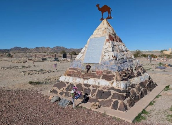 Hadji Ali Hi Jolly grave and camel monument in Quartzsite, Arizona