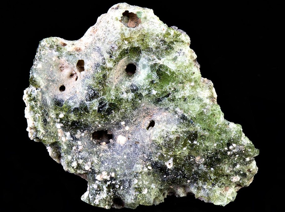 Green trinitite glass formed when the first atomic bomb test melted desert sand in New Mexico in 1945.